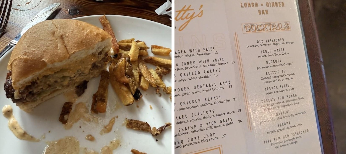 Betty's Eat Shop Menu