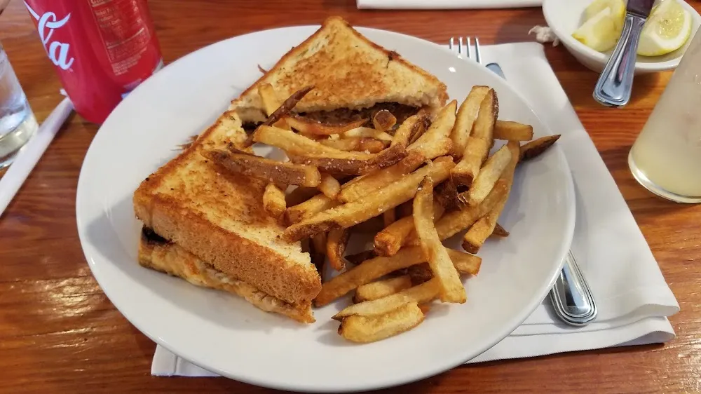 Braised Beef Grilled Cheese and Fries