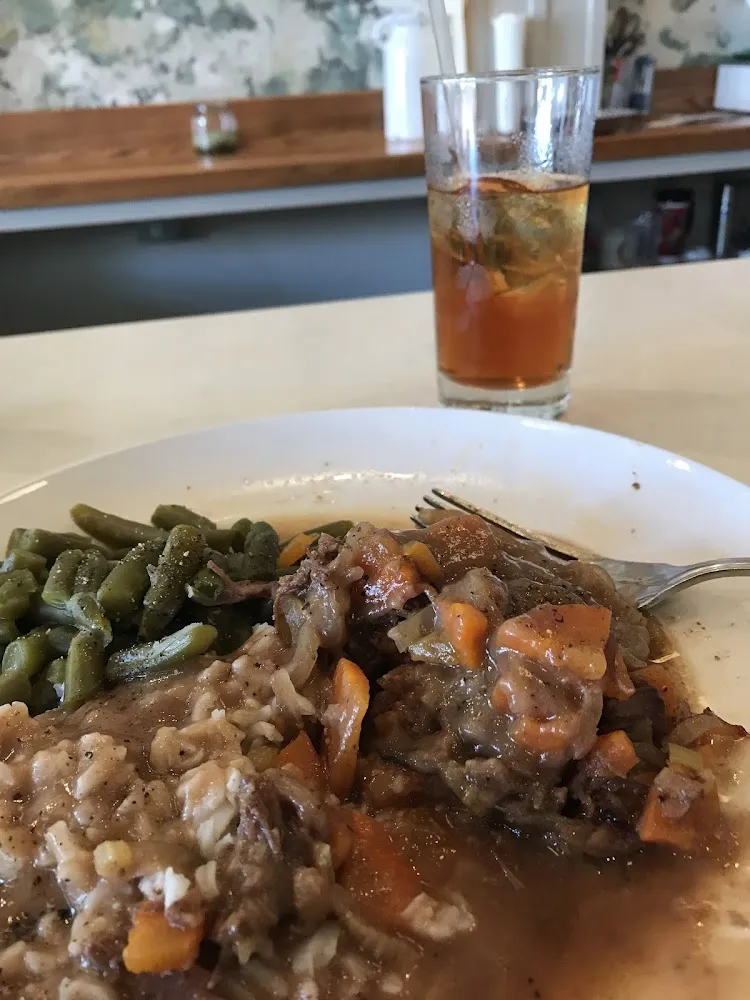 Short Rib with Rice and Green Beans